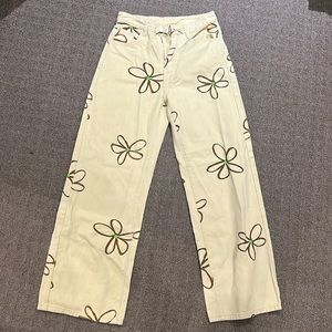 Flower, print jeans